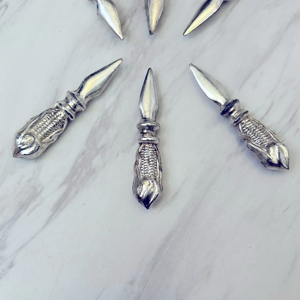 Silver Corn Cob Holders Set